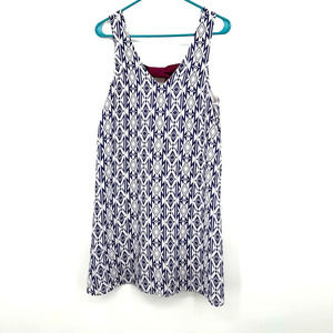 Everly Size Large blue white dress purple pink‎ bow sleeveless tank minidress